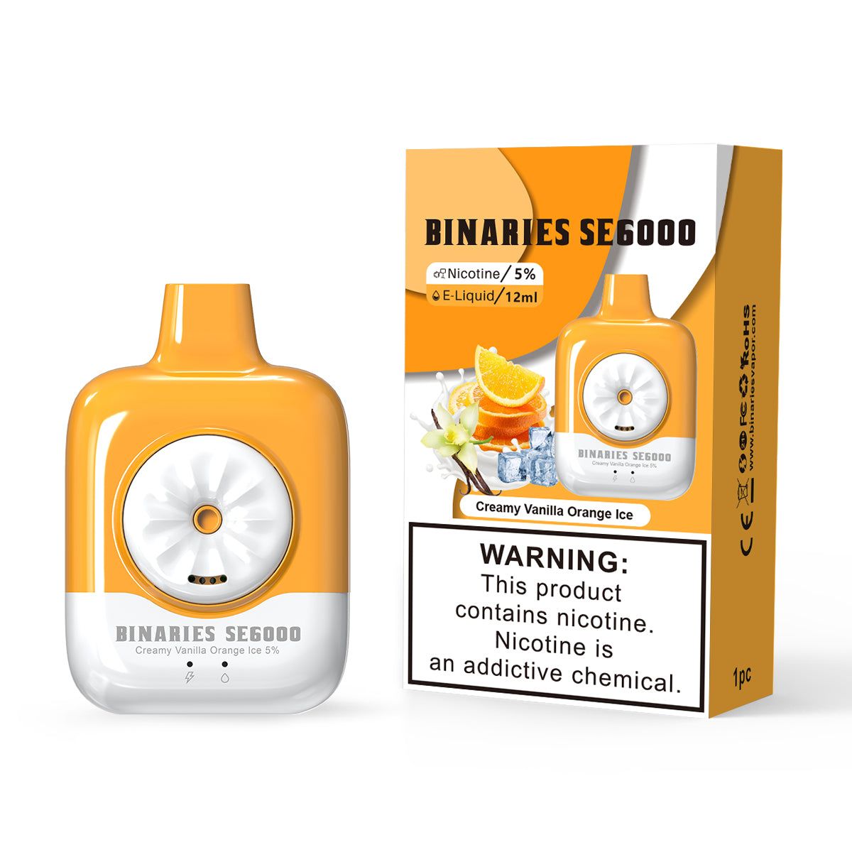 HorizonTech – Binaries Cabin Disposable SE | 6000 Puffs | 12mL | 50mg Creamy Vanilla Orange Ice