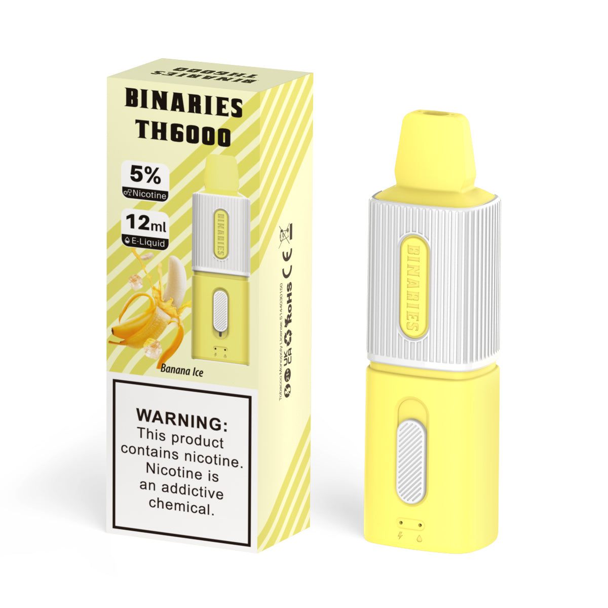 HorizonTech – Binaries Cabin Disposable TH | 6000 Puffs | 12mL | 50mg Banana Ice with Packaging