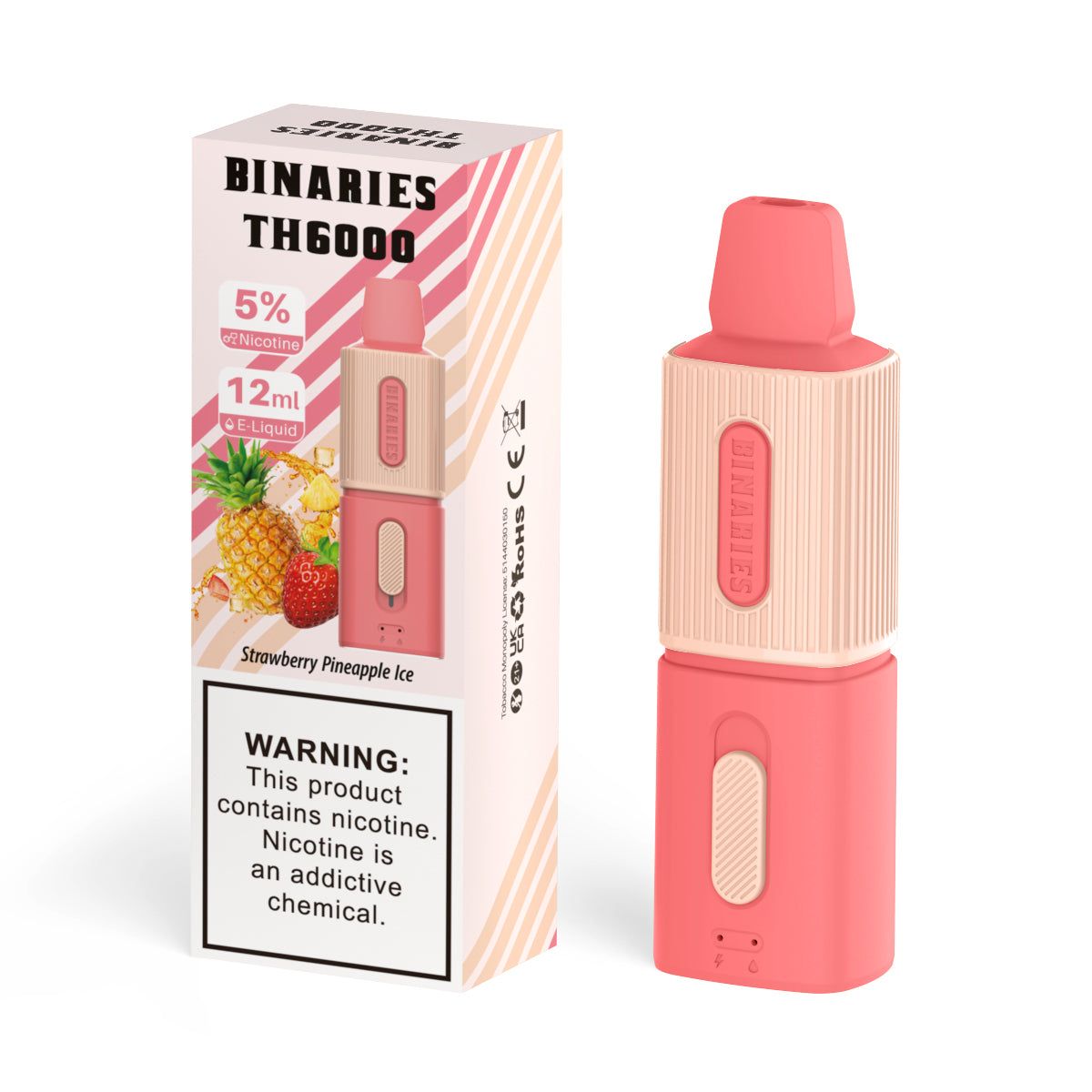 HorizonTech – Binaries Cabin Disposable TH | 6000 Puffs | 12mL | 50mg Strawberry Pineapple Ice with Packaging