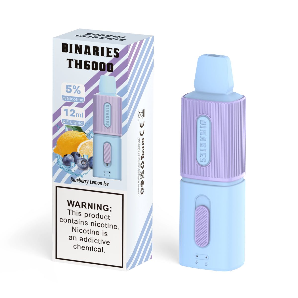 HorizonTech – Binaries Cabin Disposable TH | 6000 Puffs | 12mL | 50mg Blueberry Lemon Ice with Packaging
