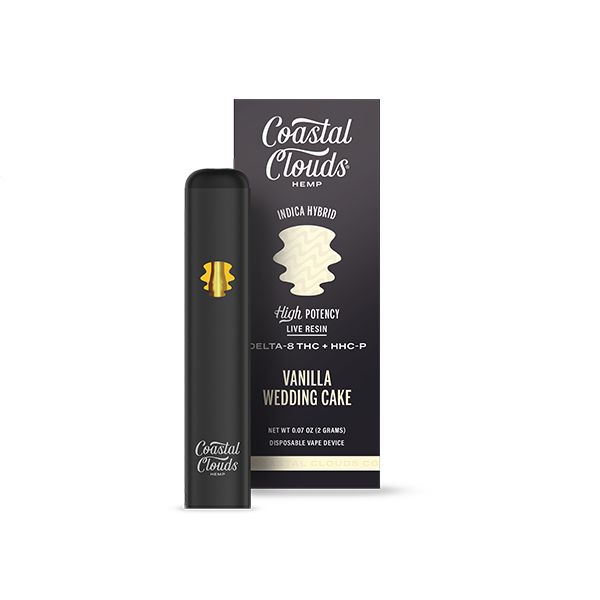 Coastal Clouds Hemp Live Resin Disposable D8 | HHC-P | 2 Grams Vanilla Wedding Cake with packaging