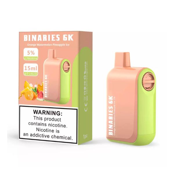 HorizonTech – Binaries Cabin Disposable | 6000 puffs | 15mL Orange Watermelon Pineapple Ice with packaging