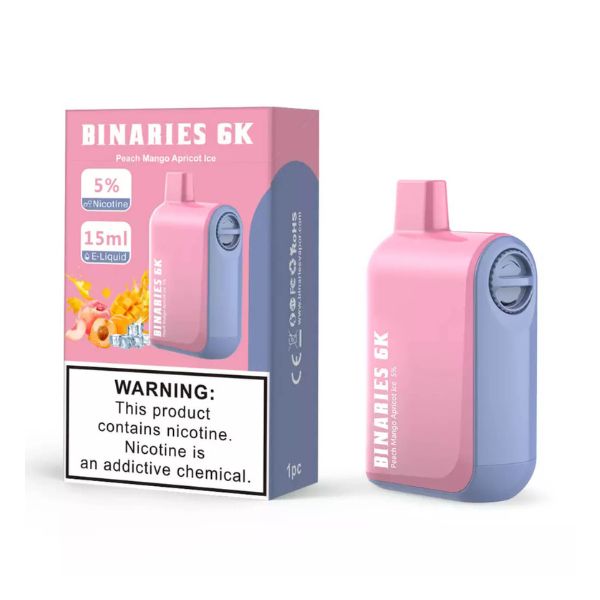 HorizonTech – Binaries Cabin Disposable | 6000 puffs | 15mL Peach Mango Apricot Ice with packaging