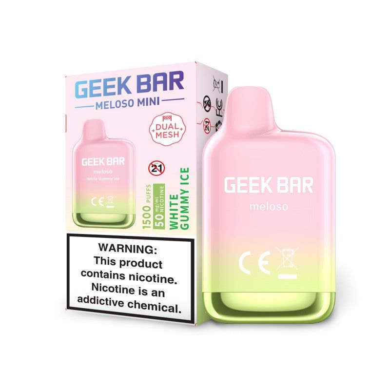 Geek Bar Meloso Mini Disposable | 1500 Puffs | 1.5mL White Gummy Ice with packaging