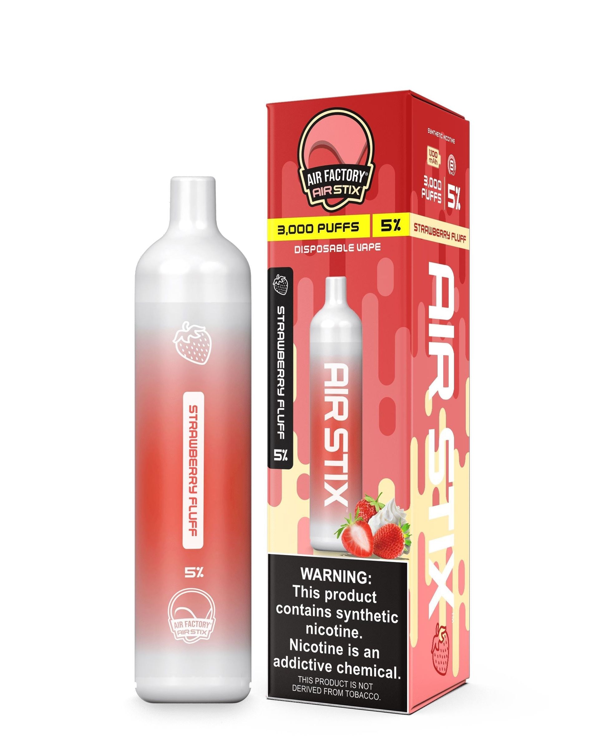 Air Factory Air Stix Disposable | 3000 Puffs | 8mL Strawberry Fluff with Packaging