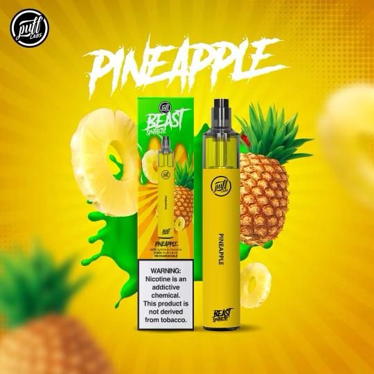 Puff Labs Beast Tobacco-Free Nicotine Disposable | 2000 Puffs | 6mL Pineapple with Packaging