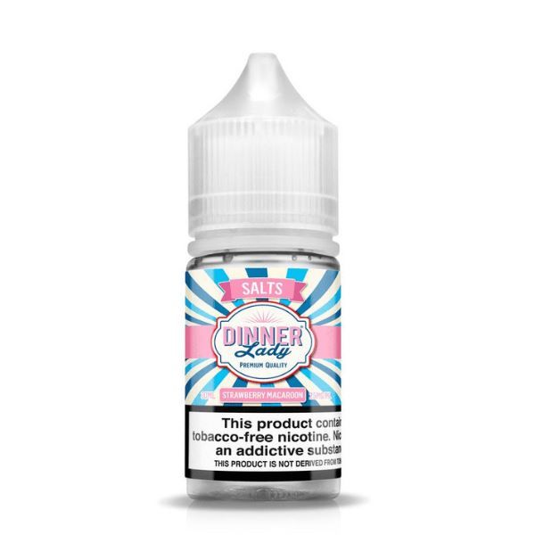 Dinner Lady Strawberry Macaroon Nic Salt Vape Liquid 30mL Bottle