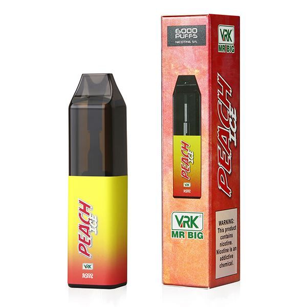 VRK Mr. Big Disposable | 6000 Puffs | 18mL Peach Ice with packaging