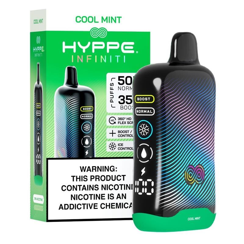 Hyppe Infiniti 50K Disposable cool mint with packaging
