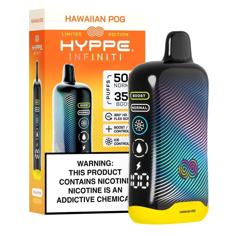 Hyppe Infiniti 50K Disposable hawaiian pog with packaging