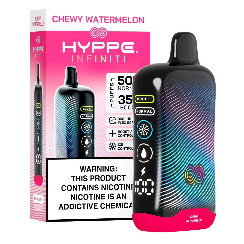 Hyppe Infiniti 50K Disposable chewy watermelon with packaging