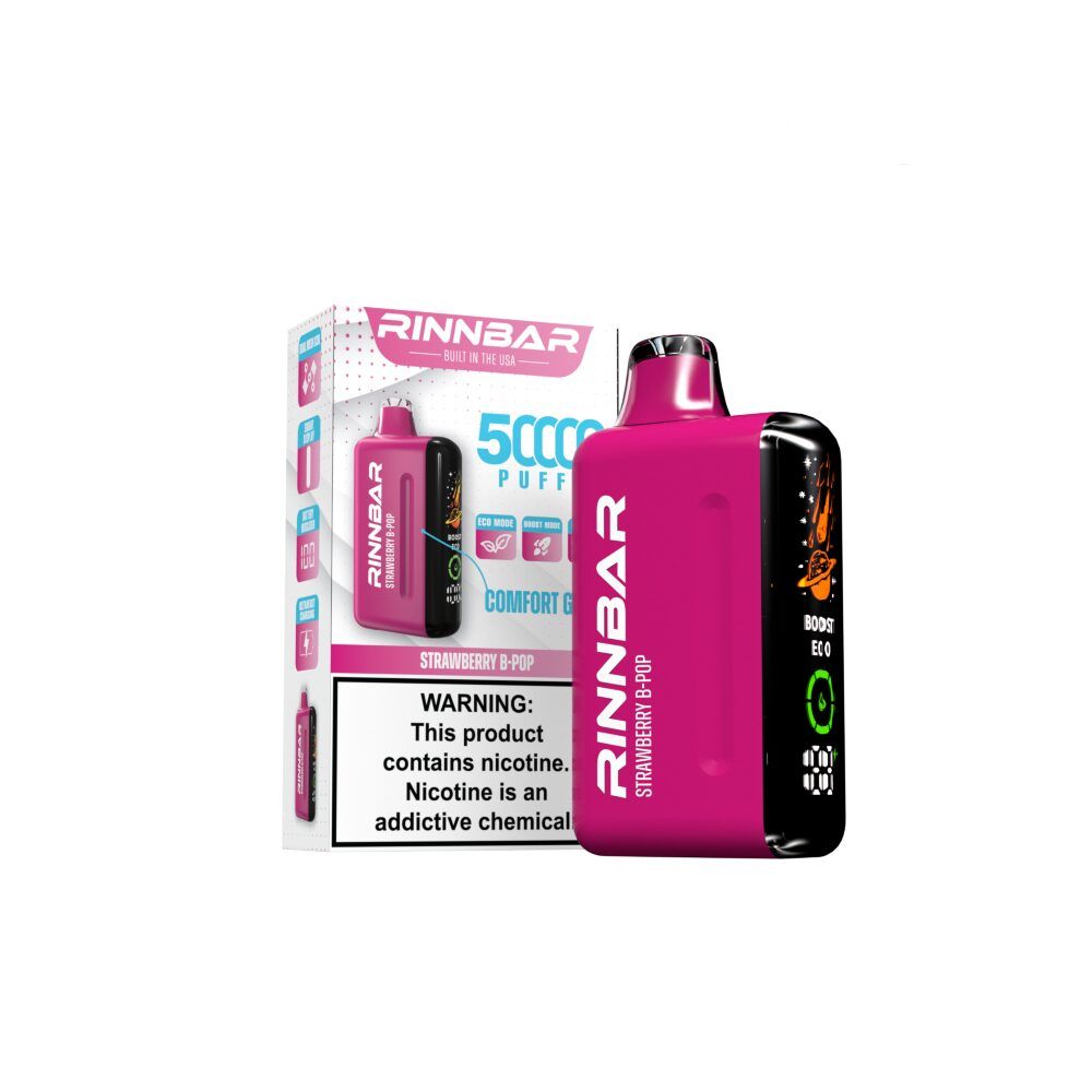 Rinn Bar 50K Disposable Strawberry B-Pop with packaging