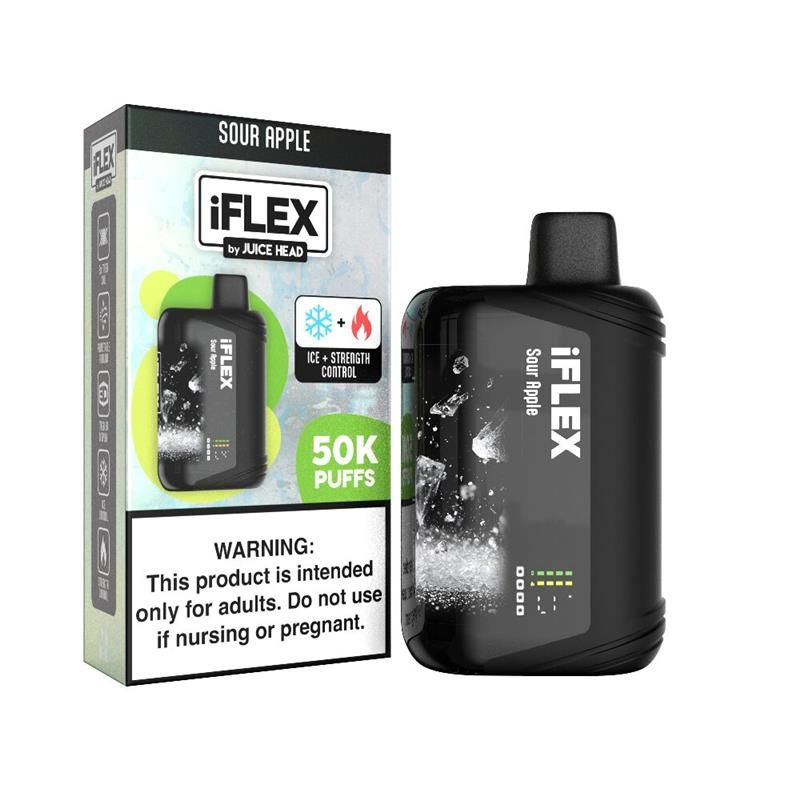 Juice Head iFlex Melatine 50K Disposable Sour Apple with packaging