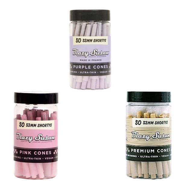 Blazy Susan Shortys 53mm Cones (50ct Jar) – Cones Group Photo