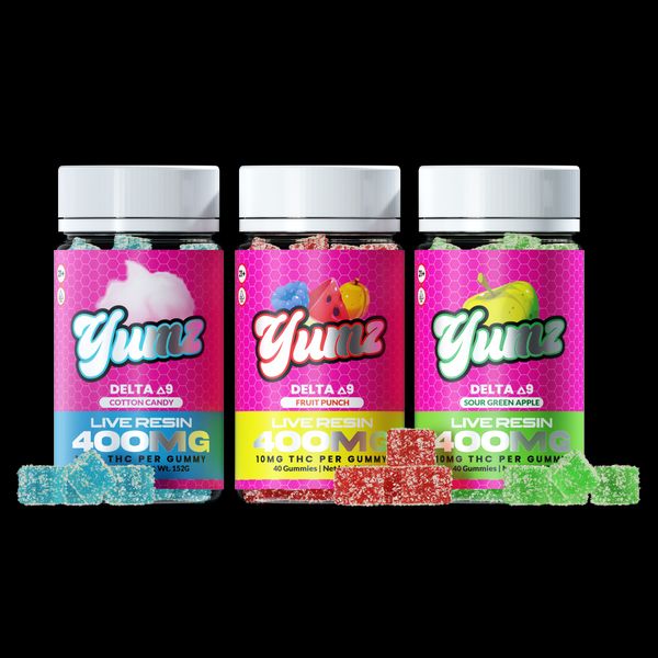 Yumz D9 THC Gummies (400mg 40ct Jar) Group Photo