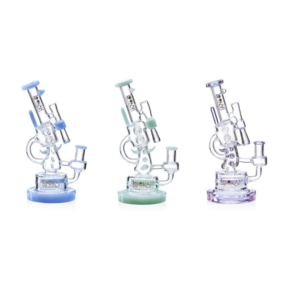 Lookah (Dab Rig) 10″ Cool Recycler Klein Handgun Water Pipe Group Image