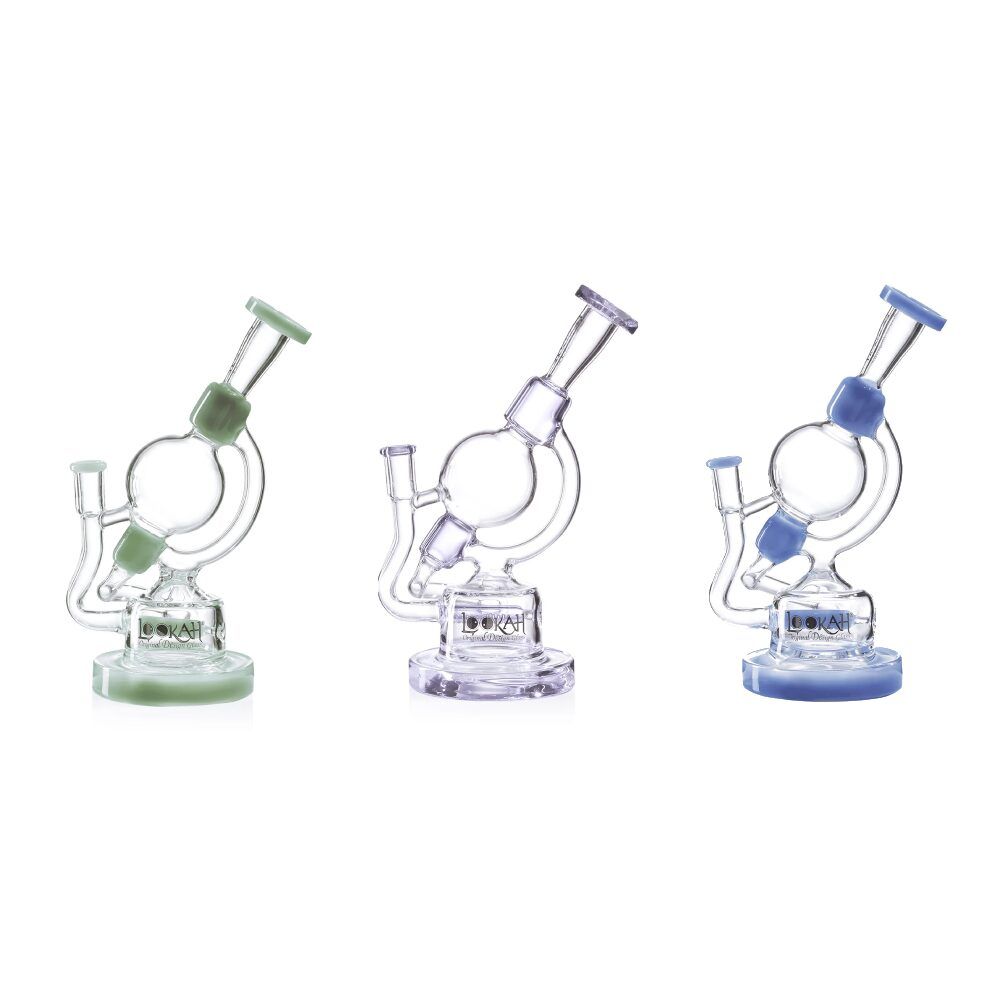 Lookah (Dab Rig) 10” Recycler Unique Globe Water Pipe Group Image