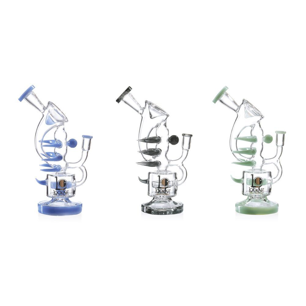 Lookah (Dab Rig) 11″ Recycler Double Chamber Spur Water Pipe Group Image