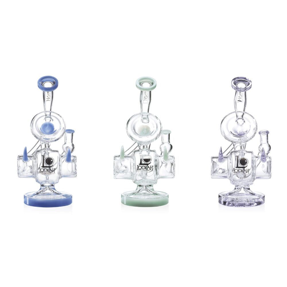 Lookah (Dab Rig) 11” Recycler Tripled Chamber Horn Water Pipe Group Image
