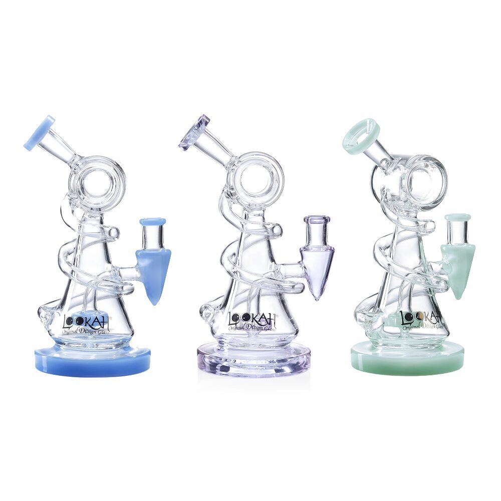 Lookah (Dab Rig) 9″ Mini Recycler Spiral Beaker Water Pipe Group Image