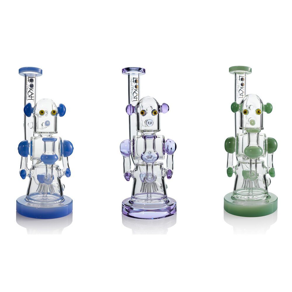 Lookah (Dab Rig) 12″ Recycler Robotic Glass Water Pipe Group Image