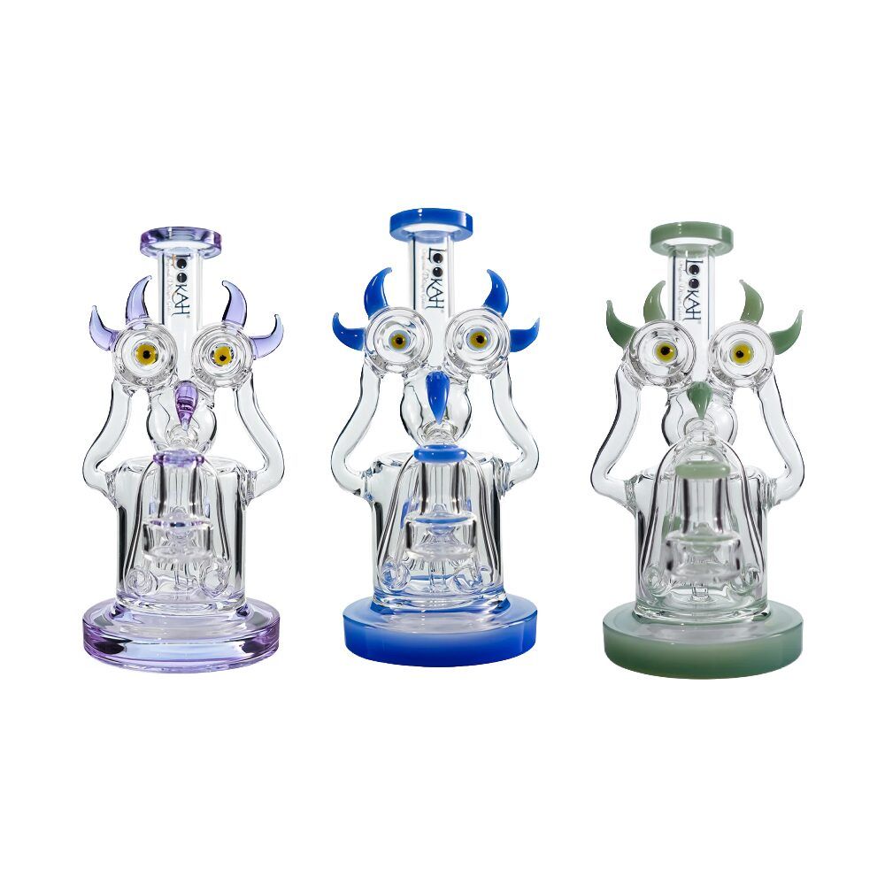Lookah (Dab Rig) 8″ Recycler Double Inline Percolator Bird Water Pipe Group Image