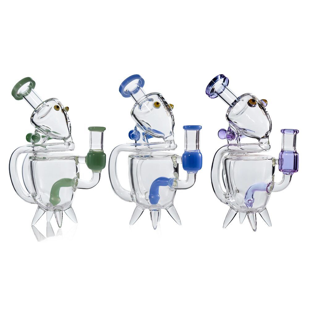 Lookah (Dab Rig) 8″ Recycler Cute Alien Glass Water Pipe Group Image