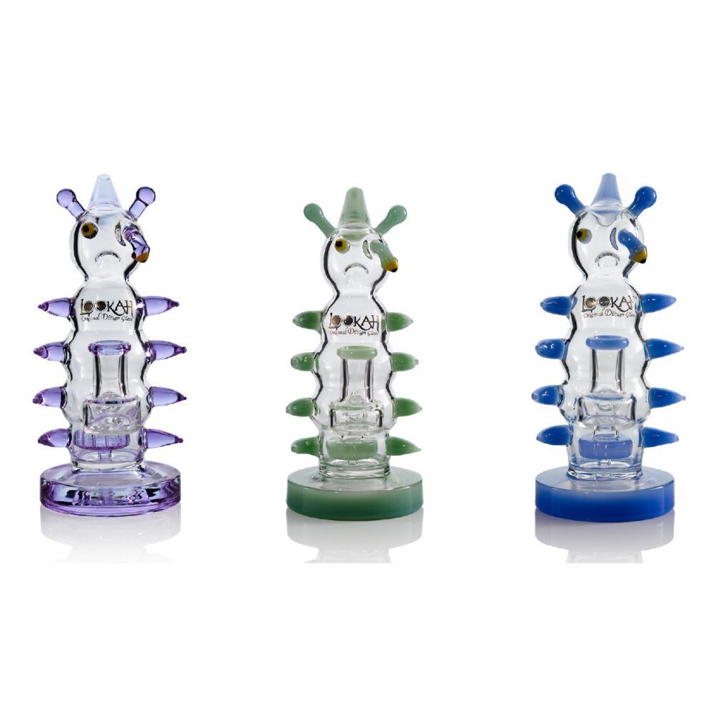 Lookah (Dab Rig) 8” Mini Cool Grumpy Caterpillar Water Pipe Group Image