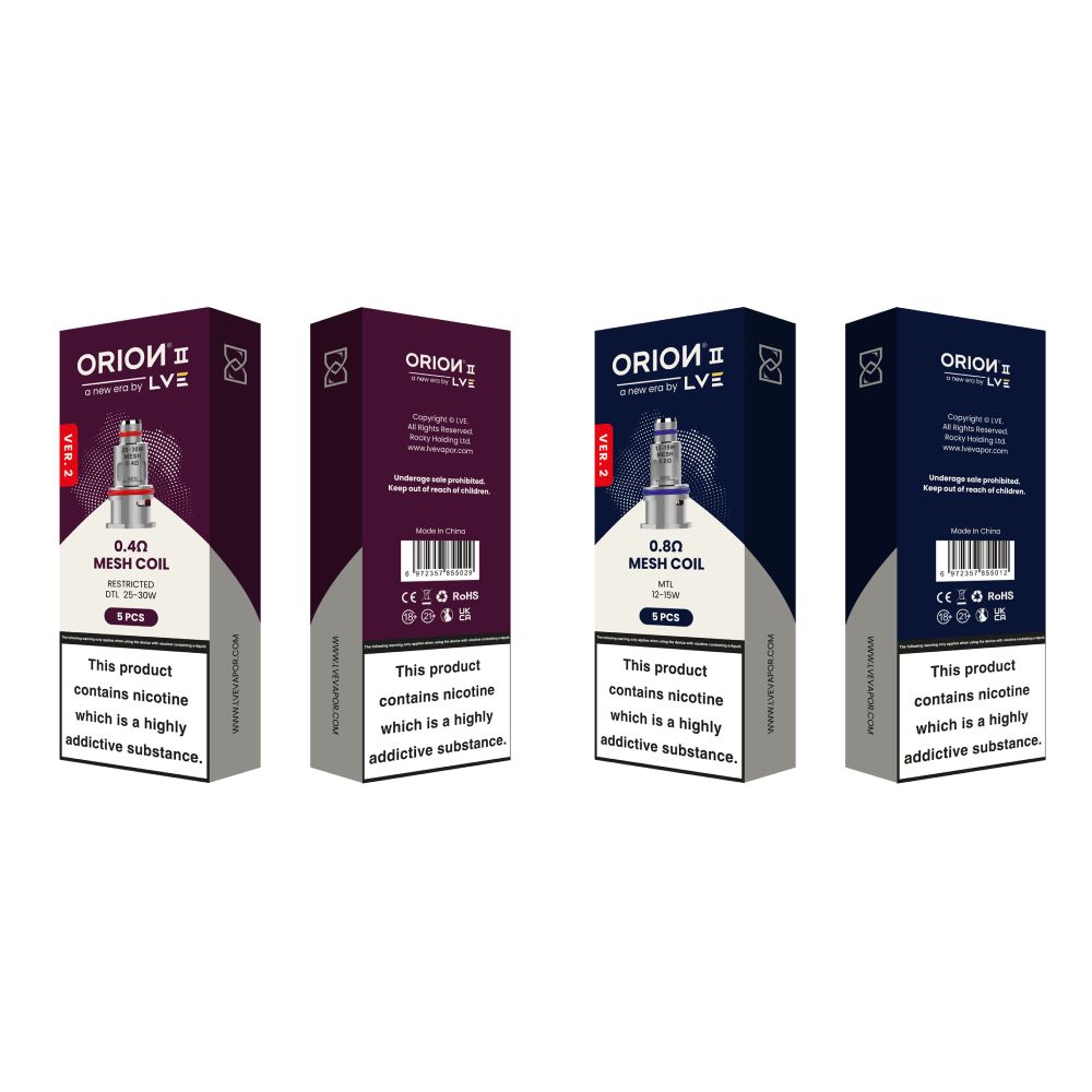 LVE Orion II V2 Mesh Replacement Coils 5-Pack Group Photo