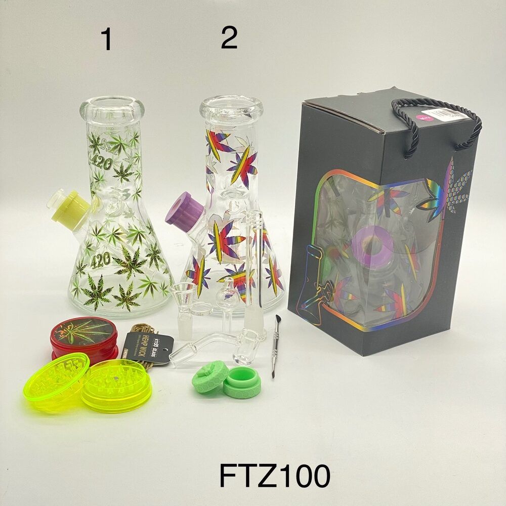 Non branded B95 All in One Hemp Design Beaker with Complete Kit