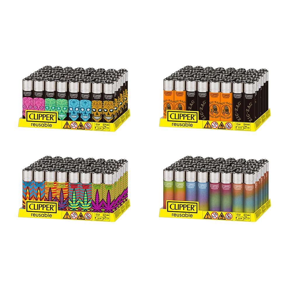 Clipper CP11R Reusable Classic Large Lighter (DSPLY 48pc) Group Photo