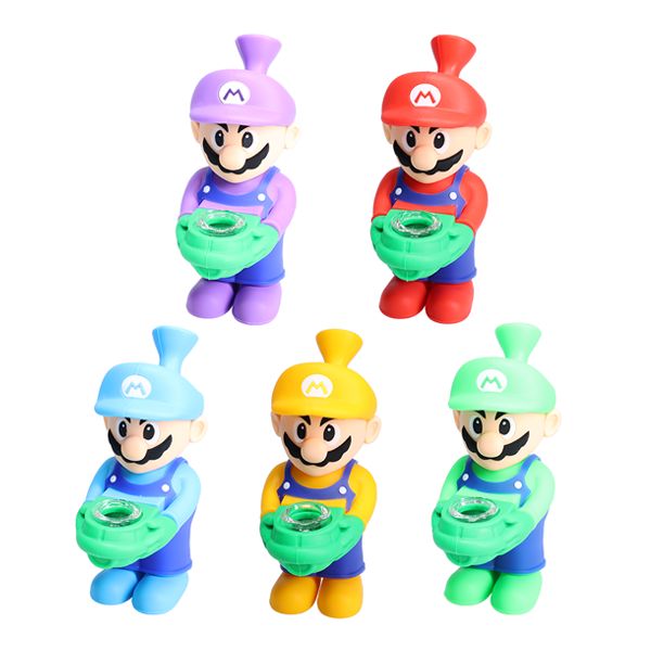 Non branded SHP19 6″ Silicone Character Hand Pipe (1-Pack) group photo