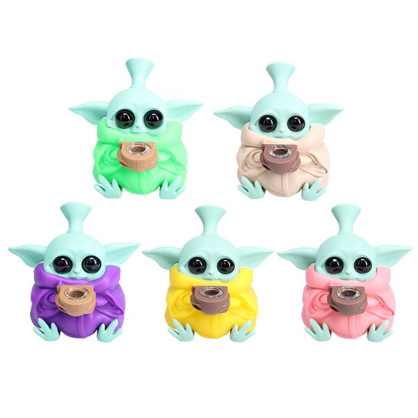 Non branded SHP12 Baby Yoda Silicone Hand Pipe group photo