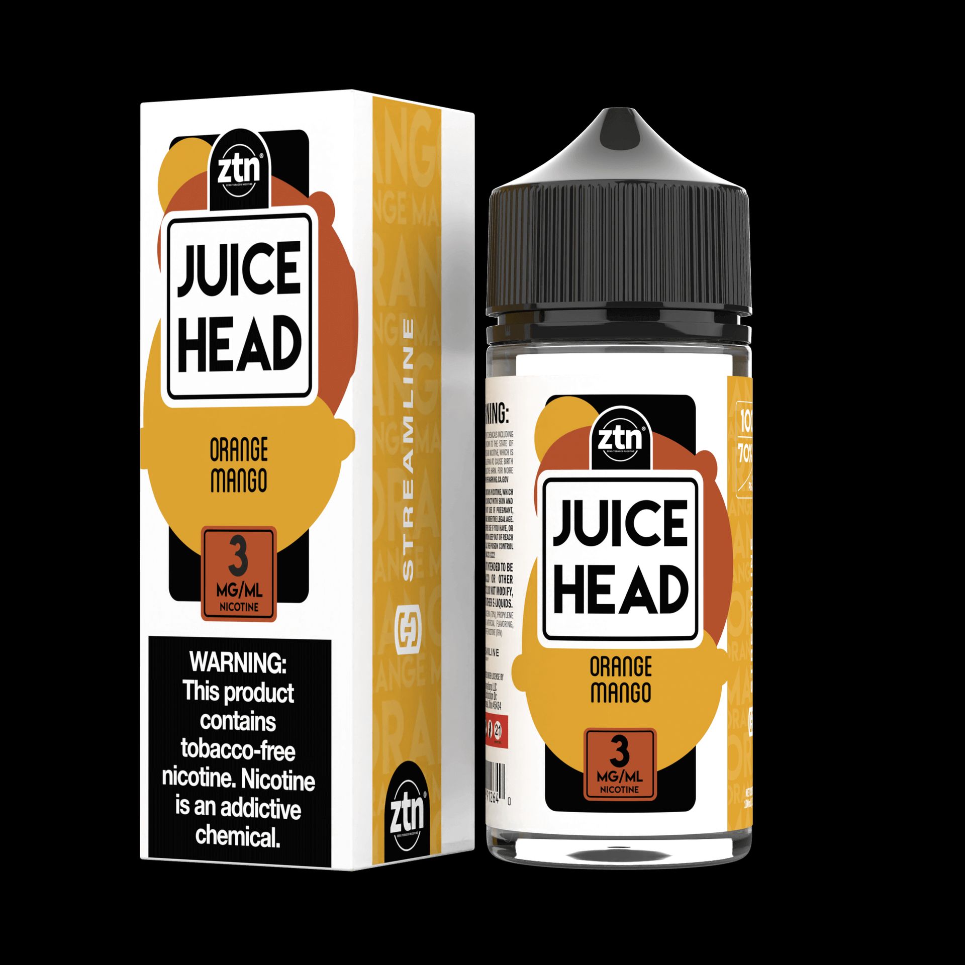 Juice Head Orange Mango SubOhm Vape Liquid 100mL 3mg bottle with Packaging