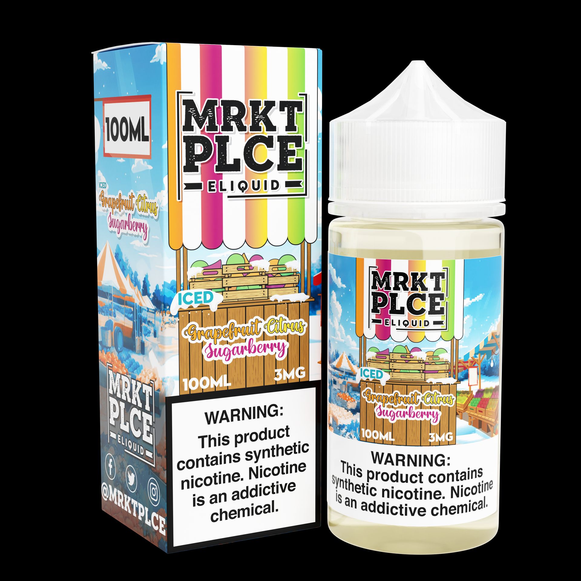 Iced Grapefruit Citrus Sugarberry by MRKT PLCE Series 100mL with Packaging