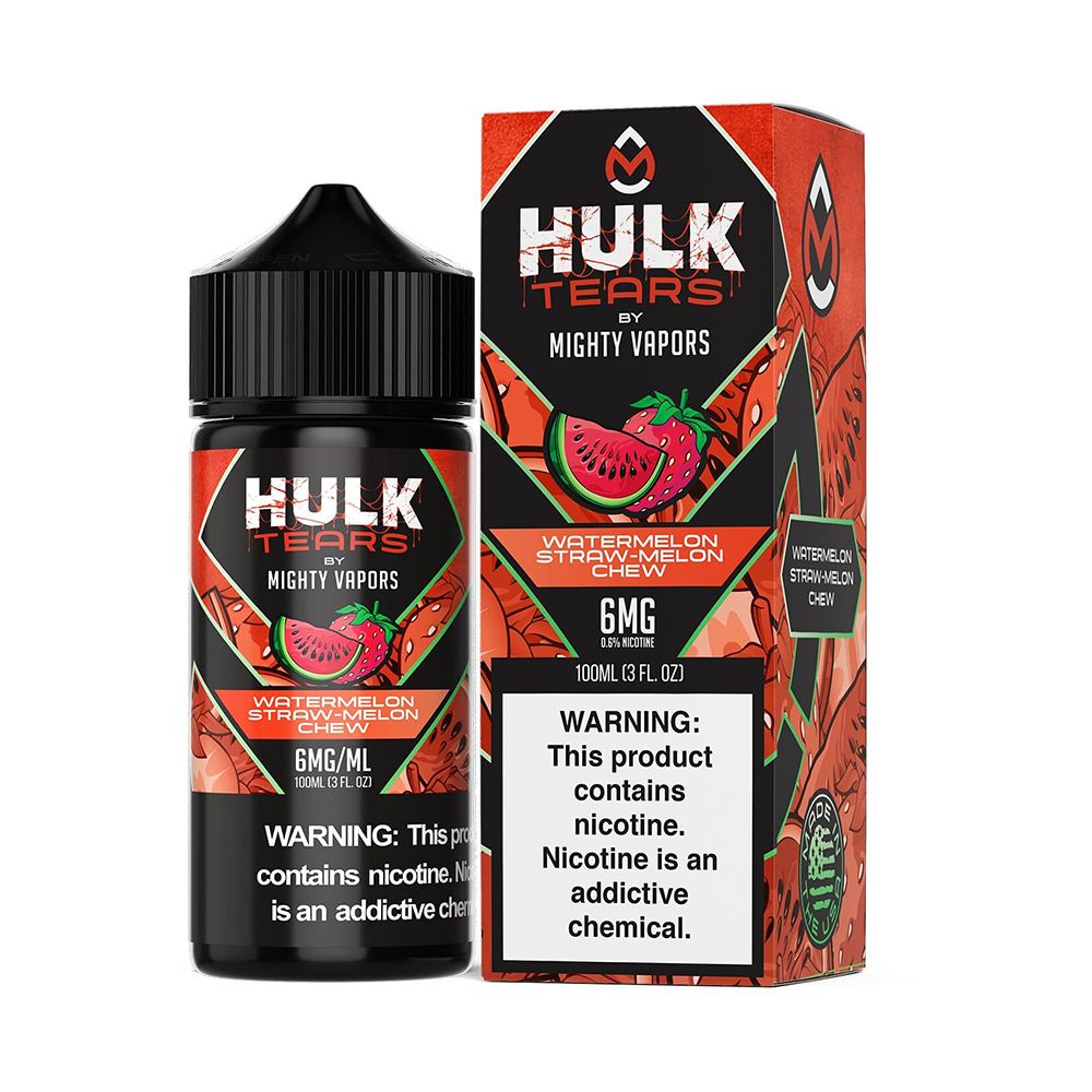 Watermelon by Mighty Vapors Hulk Tears E-Juice 100mL(Freebase) with Packaging