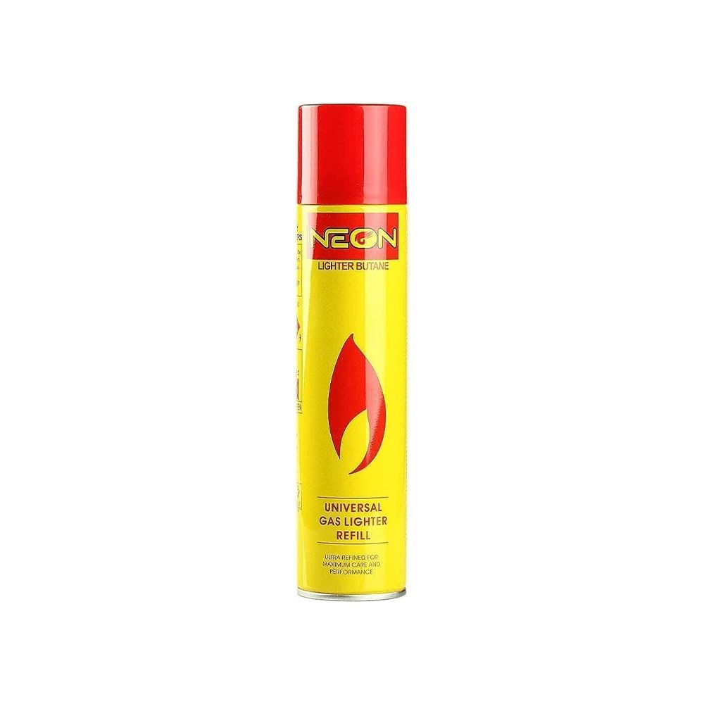 Neon Universal Butane Lighter Refill Fluid 10.14oz 300mL (12pc-Case) Yellow Cannister