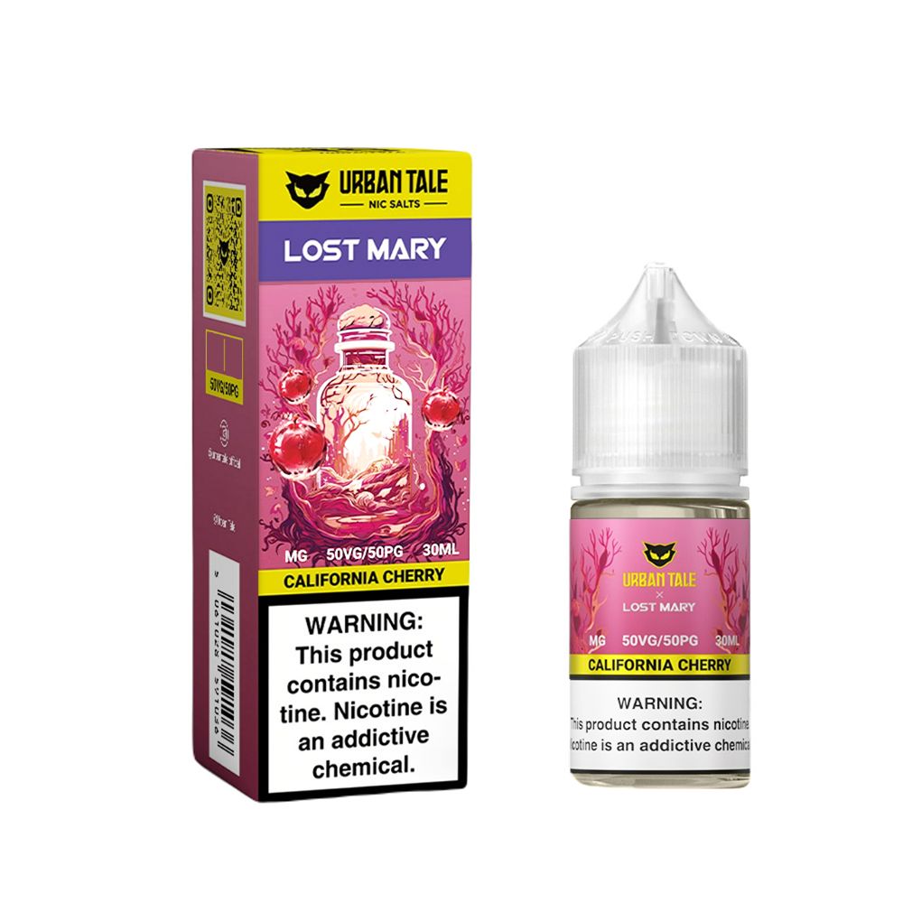 California Cherry Urban Tale Lost Mary Salt 30mL with packaging