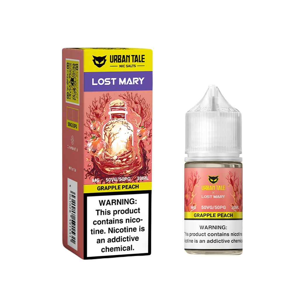 Grapple Peach Urban Tale Lost Mary Salt 30mL with packaging