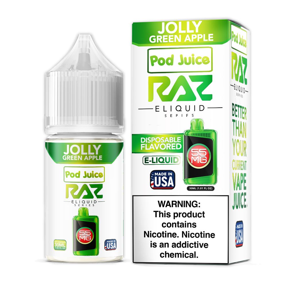Jolly Green Apple Pod Juice x RAZ Salt 30ml Media with packaging