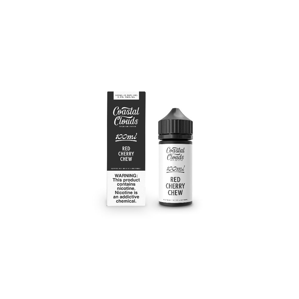 Coastal Clouds - Red Cherry Chew - 100mL Bottle with packaging