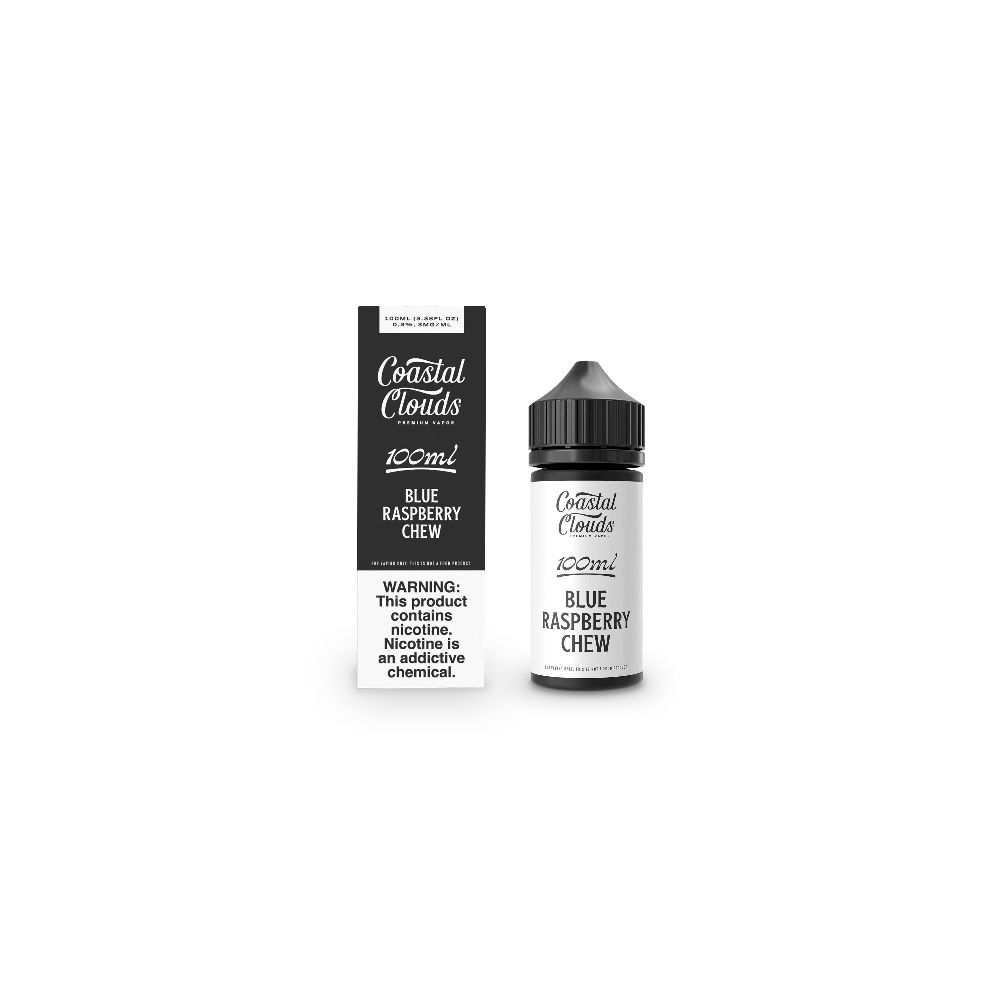 Coastal Clouds - Blue Raspberry Chew - 100mL Bottle with packaging