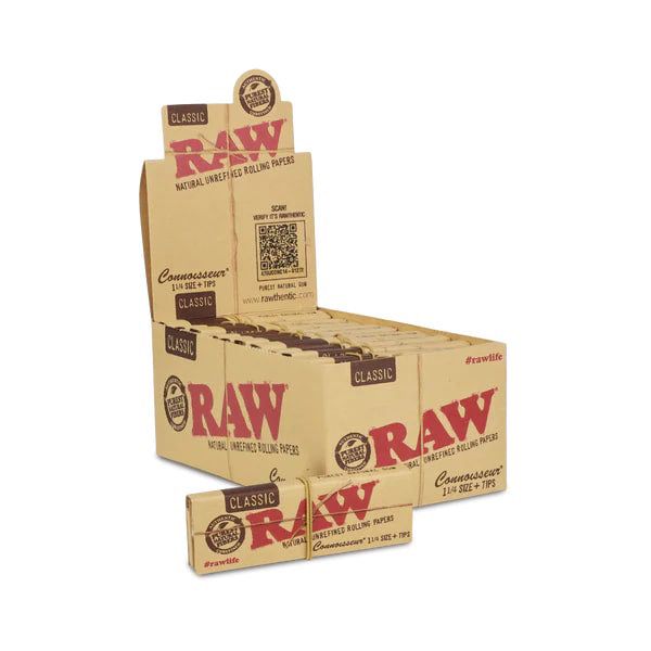 Raw* (DSPLY 24pc)(Wraps)(50-Pack) Rolling Papers with packaging