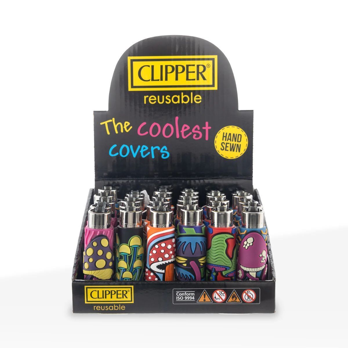 Clipper CP11R Reusable Classic Large (30pc Display) Assorted Mushroom Design (SAS)