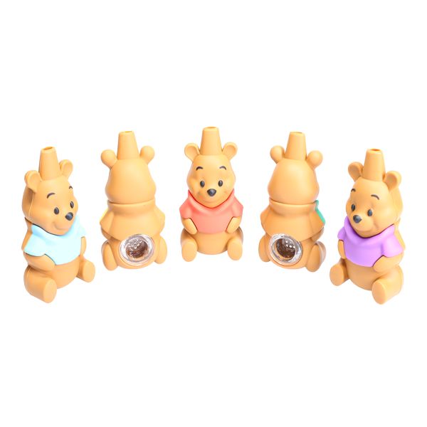 Non branded SHP36 Brown Bear Silicone Hand Pipe (5-Pack)