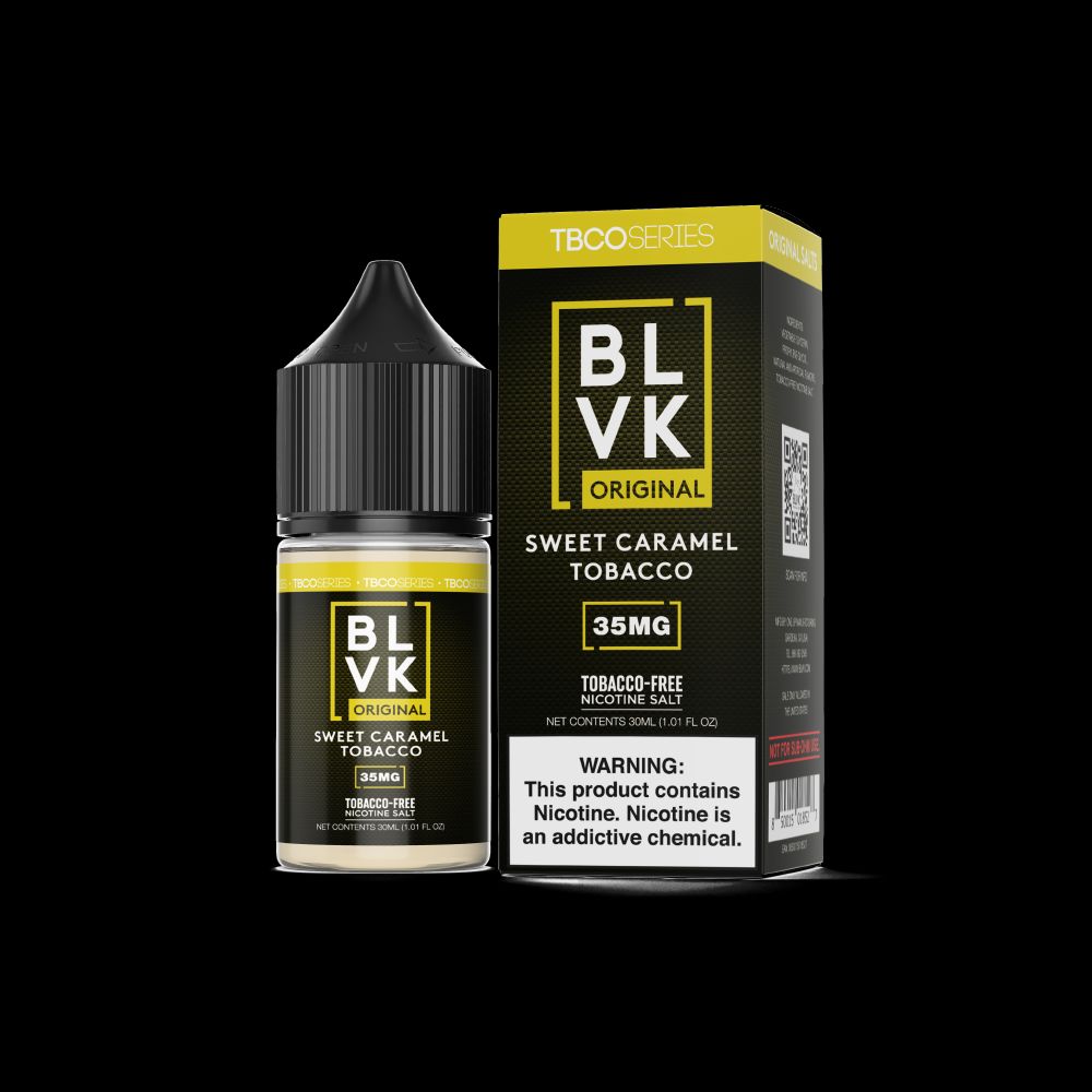 Sweet Tobacco (Caramel Tobacco) by BLVK TF-Nic Salt Series 30mL with Packaging
