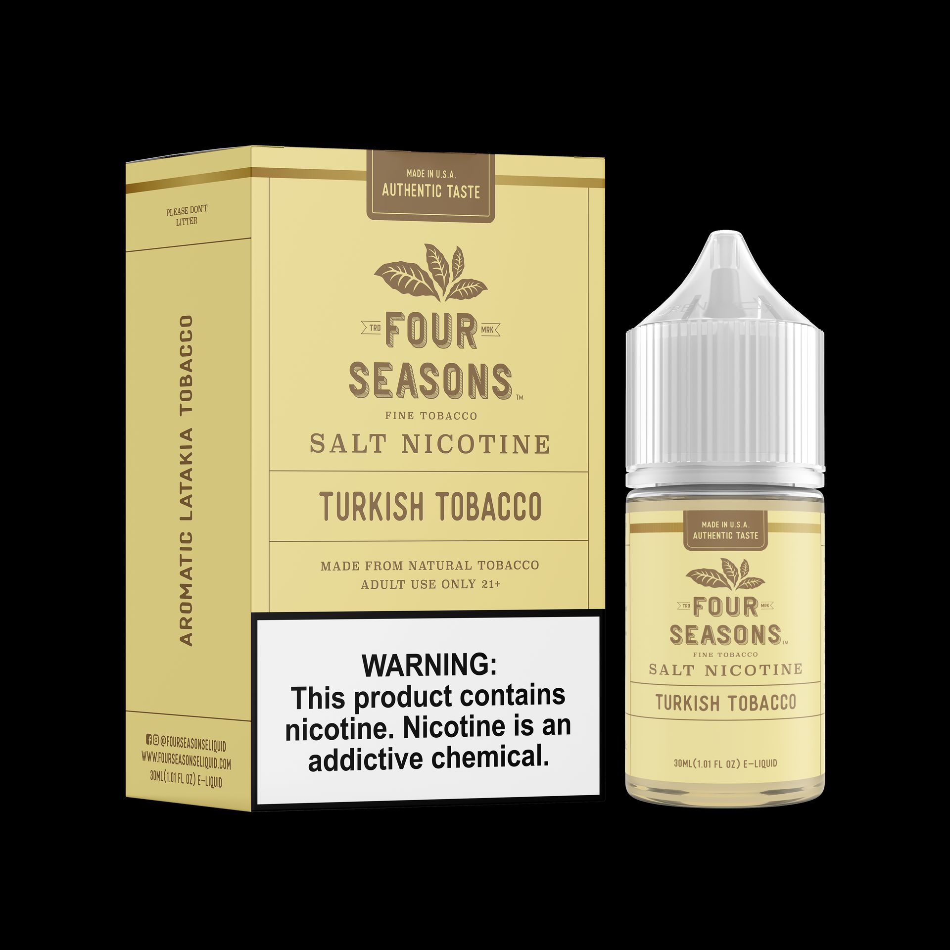 Turkish Tobacco by Four Seasons Salts Series 30mL with Packaging
