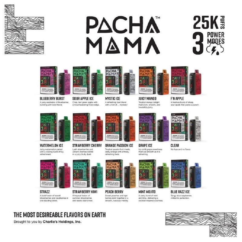 Pachamama 25K Disposable - Group Photo with packaging