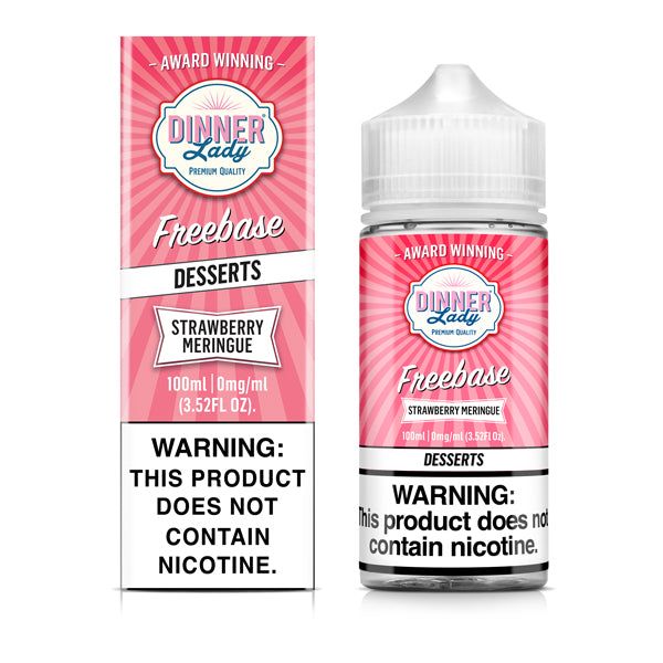 Dinner Lady - Strawberry Meringue - 100mL with packaging
