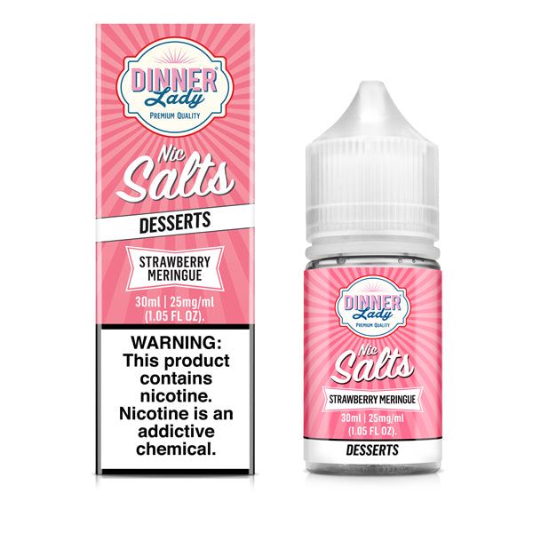 Dinner Lady TFN - Strawberry Meringue - 30mL Salts with packaging